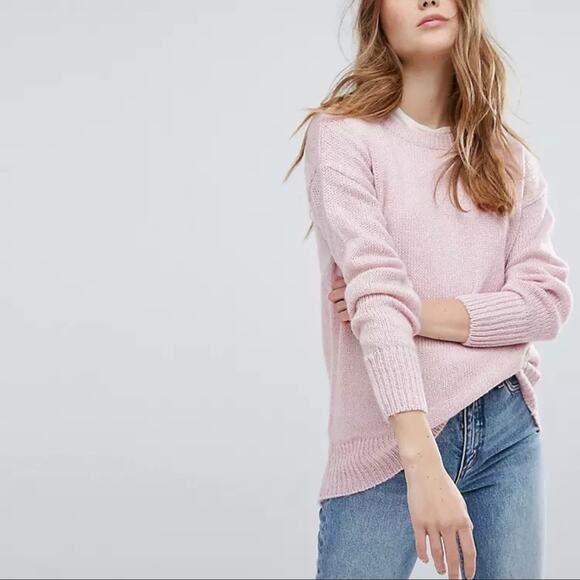 MERONA • Light Pink Long Sleeve Knit Crewneck Sweater - Picture 1 of 6